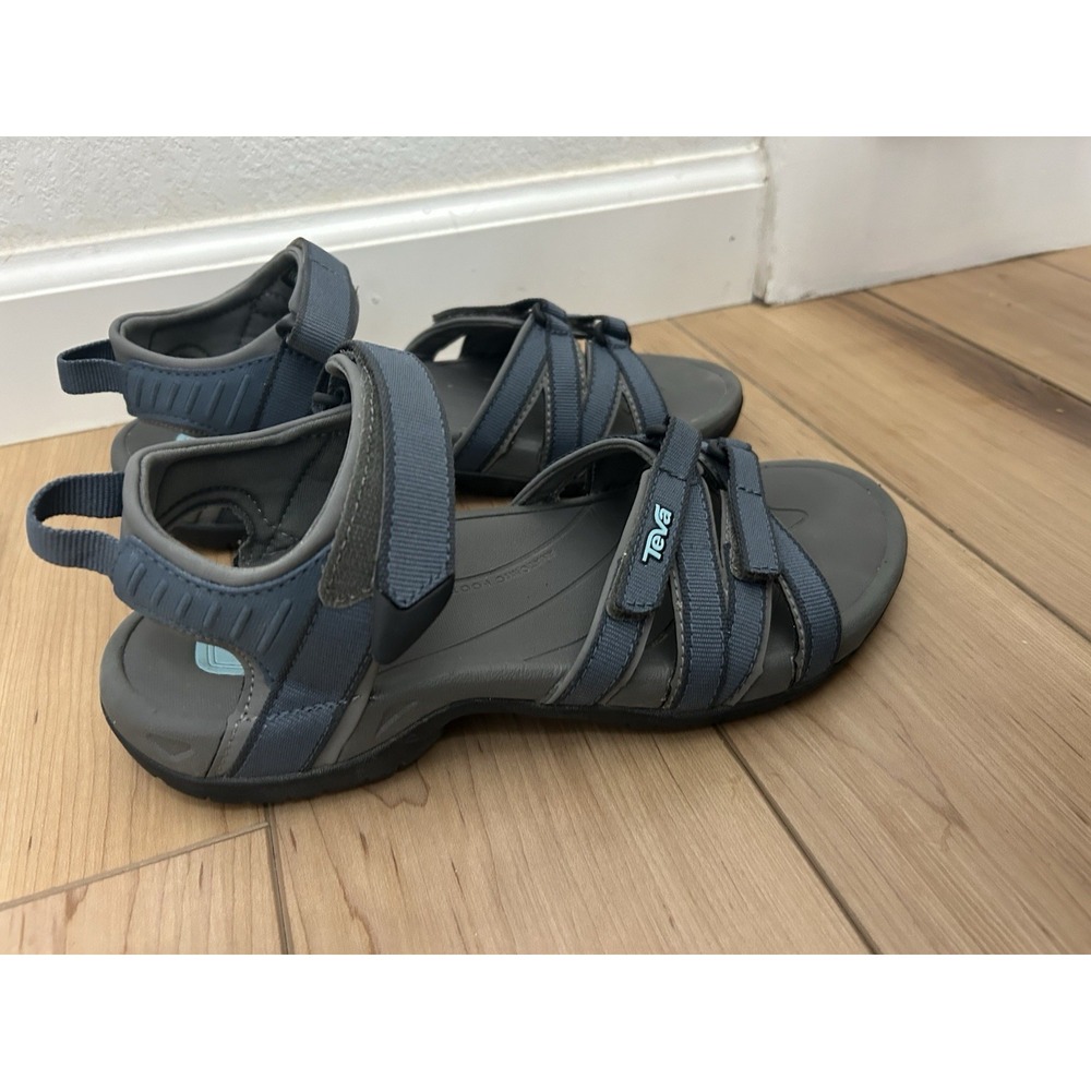 Teva Tirra Sport Sandals Womens US 7 Blue Gray Hook Loop Outdoor Hiking Water